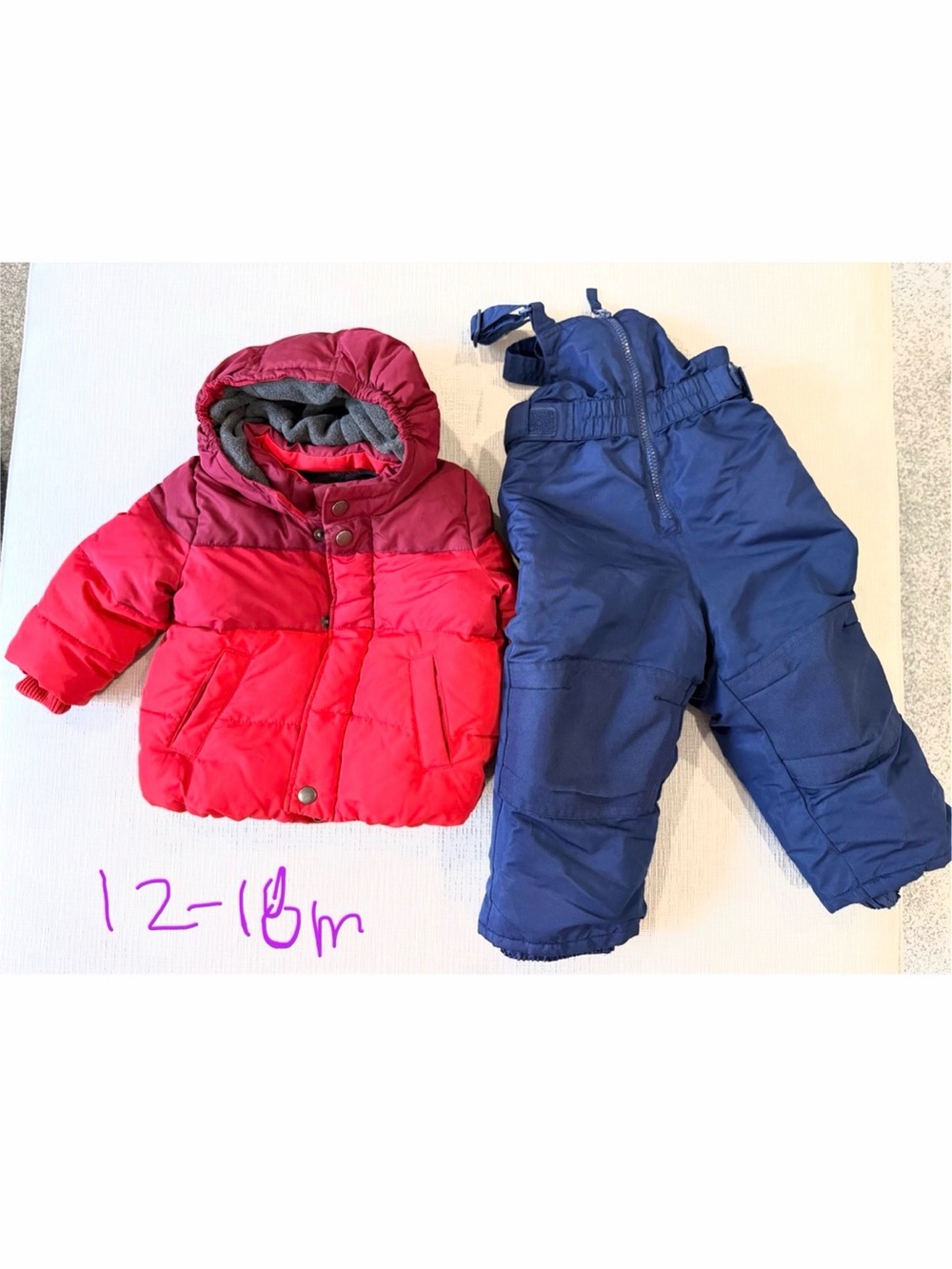 Gap winter coat 12-18mo bundle with snow pant